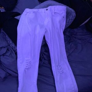 white ripped jeans